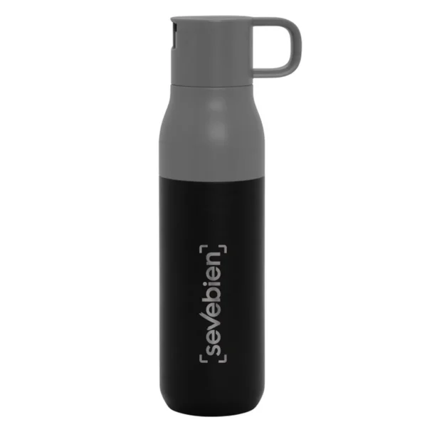 Botella térmica con dos tapas ROLLING TOP de acero inoxidable 500 ml con caja de regalo Kraft y dos tapas intercambiables