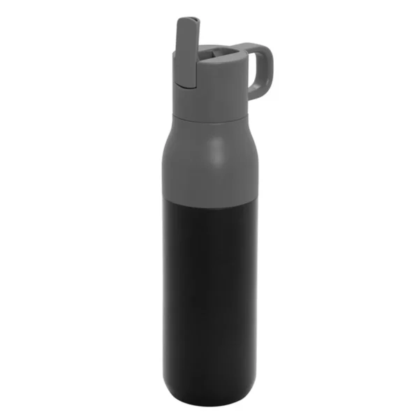 Botella térmica con dos tapas ROLLING TOP de acero inoxidable 500 ml con caja de regalo Kraft y dos tapas intercambiables