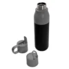 Botella térmica con dos tapas ROLLING TOP de acero inoxidable 500 ml con caja de regalo Kraft y dos tapas intercambiables