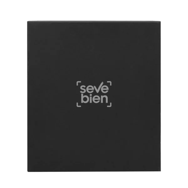 Set ejecutivo DARK BOX con bolígrafo, libreta y botella térmica en acabado negro mate dentro de caja de regalo corporativa