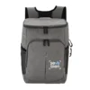 Mochila Cooler RIBERA en color negro con compartimentos visibles, bolsillos laterales de red y correas acolchadas