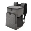 Mochila Cooler RIBERA en color negro con compartimentos visibles, bolsillos laterales de red y correas acolchadas