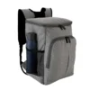 Mochila Cooler RIBERA en color negro con compartimentos visibles, bolsillos laterales de red y correas acolchadas