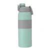 Botella térmica PUSH de acero inoxidable con grip de silicona, boquilla con sorbete y caja de regalo kraft