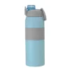 Botella térmica PUSH de acero inoxidable con grip de silicona, boquilla con sorbete y caja de regalo kraft