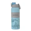 Botella térmica PUSH de acero inoxidable con grip de silicona, boquilla con sorbete y caja de regalo kraft