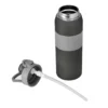 Botella térmica PUSH de acero inoxidable con grip de silicona, boquilla con sorbete y caja de regalo kraft