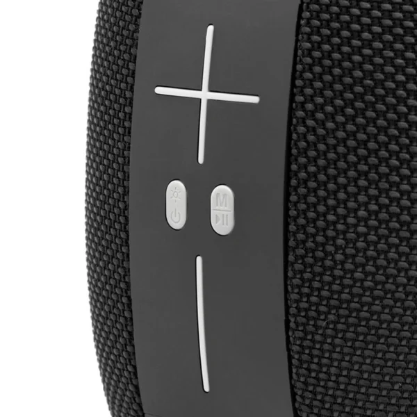 Bocina bluetooth DANCE con cuerpo de plástico y tela, correa de poliuretano, ideal para uso diario