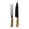 Set de Asado / BBQ BRANGUS. Set de asado con tabla de madera de acacia, cuchillo y tenedor de acero inoxidable en caja kraft