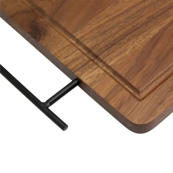 Set de Asado / BBQ BRANGUS. Set de asado con tabla de madera de acacia, cuchillo y tenedor de acero inoxidable en caja kraft
