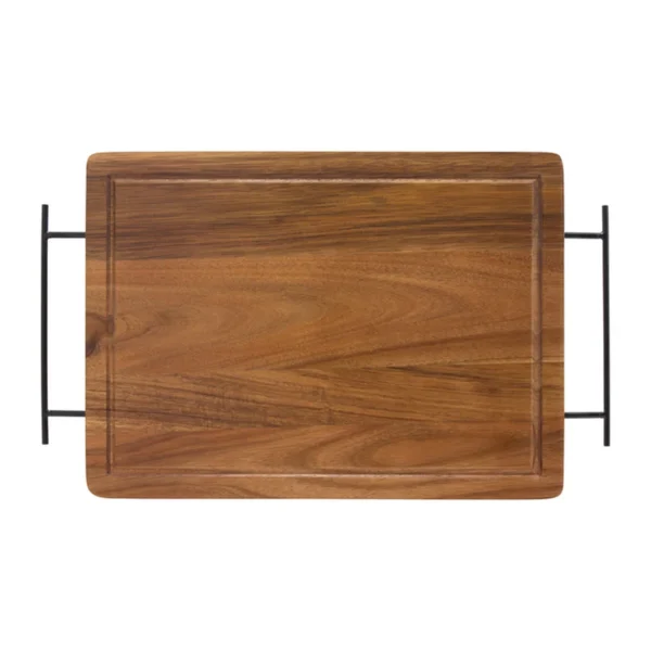 Set de Asado / BBQ BRANGUS. Set de asado con tabla de madera de acacia, cuchillo y tenedor de acero inoxidable en caja kraft