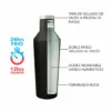 Cava botella de acero inoxidable 500 ml con textura tipo roca y tapa de rosca hermética para regalo corporativo