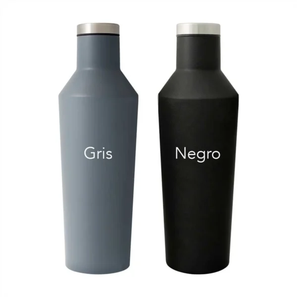 Cava botella de acero inoxidable 500 ml con textura tipo roca y tapa de rosca hermética para regalo corporativo