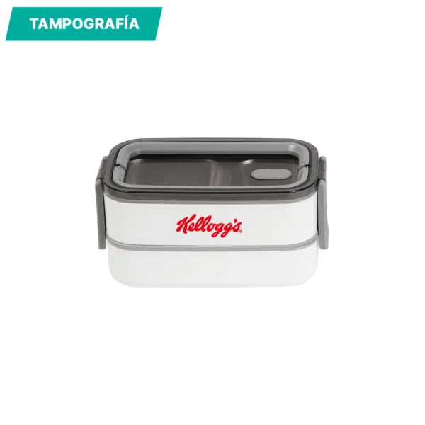 Contenedor Nizwa de aluminio con logo empresarial, ideal para promocionales B2B de Dot Factory en Querétaro.