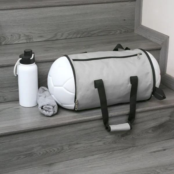 Maleta Murkle. Mochila expandible de poliéster con diseño de pelota de fútbol y asas superiores