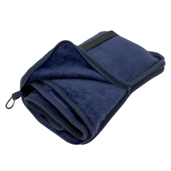 Manta y almohada de viaje TEDDY. Set de manta polar y almohada de viaje compacta con funda integrada