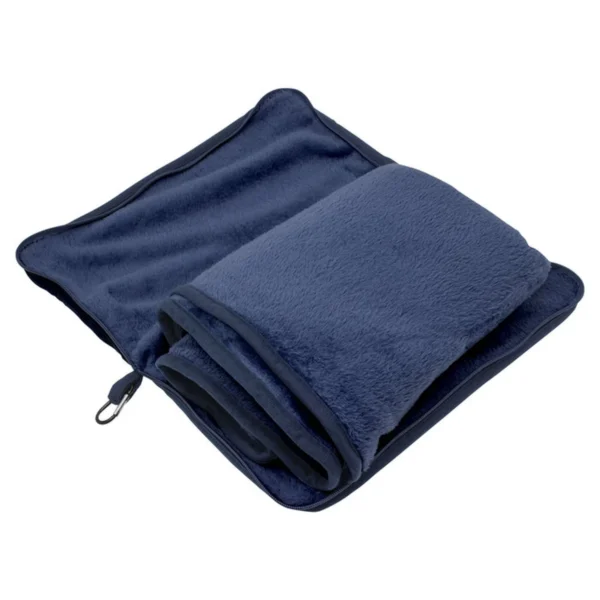 Manta y almohada de viaje TEDDY. Set de manta polar y almohada de viaje compacta con funda integrada