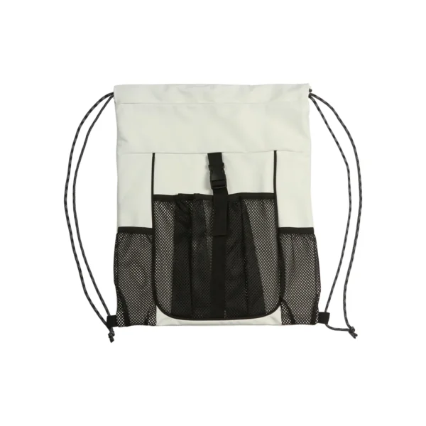Mochila Loshside de poliéster con compartimento frontal de malla para balón, color azul y negro