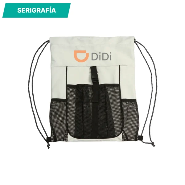 Mochila Loshside de poliéster con compartimento frontal de malla para balón, color azul y negro