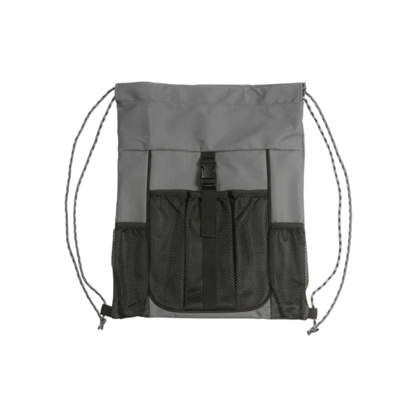 Mochila Loshside de poliéster con compartimento frontal de malla para balón, color azul y negro