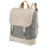 Mochila Natty de algodón reciclado con compartimento principal, broches metálicos y asas ajustables para hombro