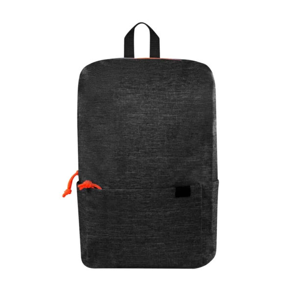 Mochila Tenzin Negro de poliéster compacta con bolsas laterales y compartimento para laptop de 14 pulgadas