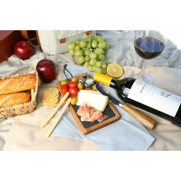 Set para queso Hun. de madera y acero inoxidable, ideal para regalo corporativo personalizado con logo de empresa en Querétaro.