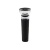 Set para Vinos DRUVA con sacacorchos eléctrico, cortador, vertedor, tapón y base organizadora sobre superficie oscura