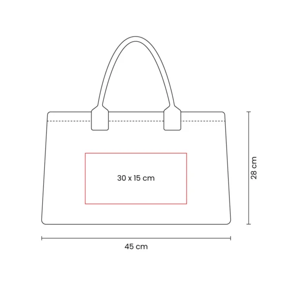 BOLSA WATTE de algodón reciclado con jaretas laterales ajustables y base estructurada, vista frontal