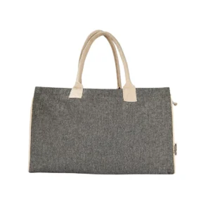 BOLSA WATTE de algodón reciclado con jaretas laterales ajustables y base estructurada, vista frontal