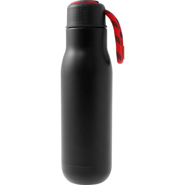 Anfora Soul termo negro de acero inoxidable con doble pared y cordón en tapa, capacidad 450 ml