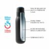 Anfora Soul termo negro de acero inoxidable con doble pared y cordón en tapa, capacidad 450 ml
