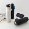 Anfora Soul termo negro de acero inoxidable con doble pared y cordón en tapa, capacidad 450 ml