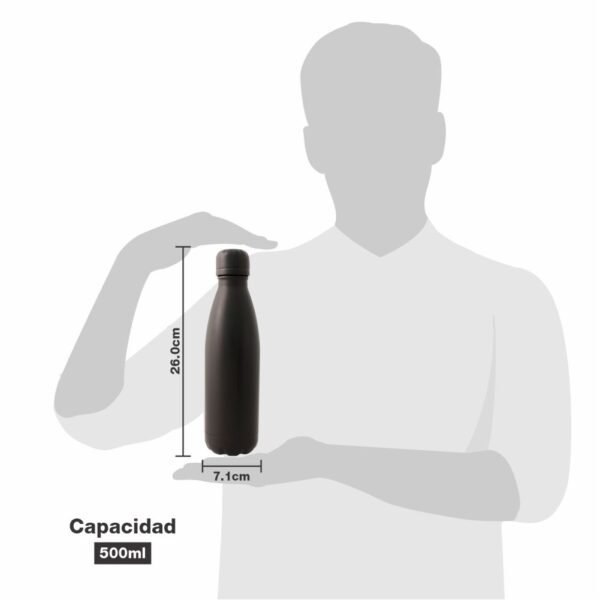 Anfora Stahl botella térmica de acero inoxidable doble pared 500 ml con acabado mate y tapón de sellado al vacío