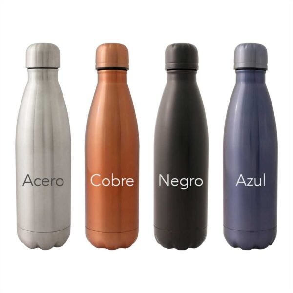 Anfora Stahl botella térmica de acero inoxidable doble pared 500 ml con acabado mate y tapón de sellado al vacío