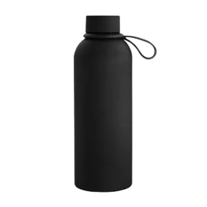 Botella térmica RUBBY de acero inoxidable doble pared 480 ml con asa de silicona y caja kraft