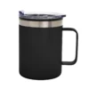 Mug DIANA de doble pared en acero 201 con tapa transparente y base antideslizante, capacidad 450 ml