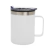 Mug DIANA de doble pared en acero 201 con tapa transparente y base antideslizante, capacidad 450 ml