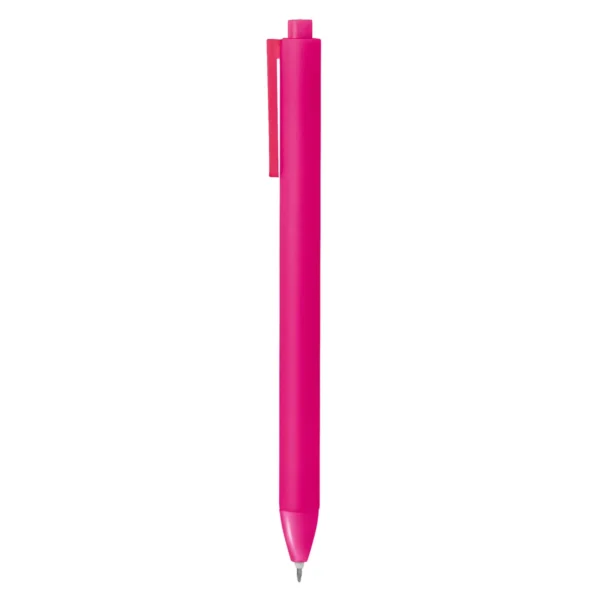Bolígrafo PLAIN retráctil de plástico ABS con acabado mate y clip translúcido en varios colores corporativos