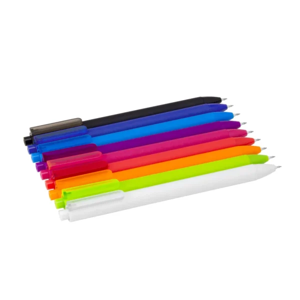 Bolígrafo PLAIN retráctil de plástico ABS con acabado mate y clip translúcido en varios colores corporativos
