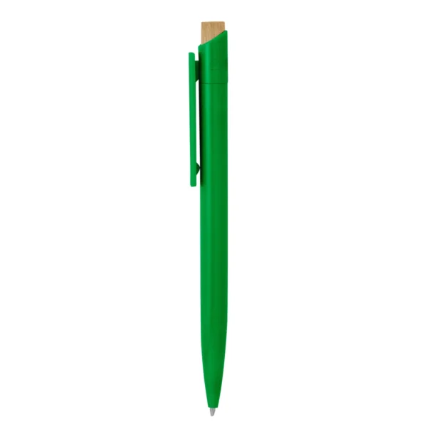 Bolígrafo OBLIK retráctil con pulsador de bambú y cuerpo de plástico ABS reciclado en varios colores