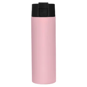 Botella térmica ALLY de acero inoxidable doble pared 450 ml con tapa PP y acabado mate, presentada en caja kraft
