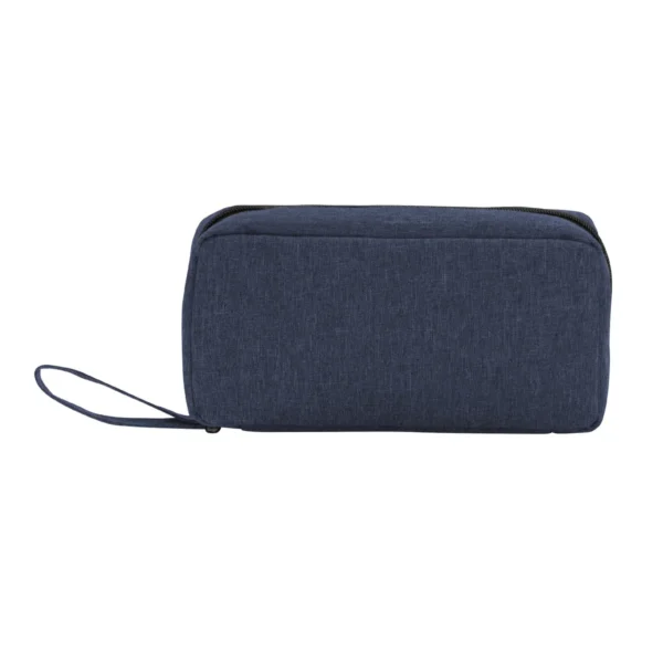 Necessaire PETUNIA abierto desplegado mostrando compartimentos interiores organizados con bolsillos de red y gancho