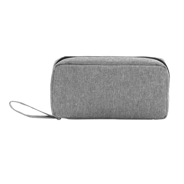 Necessaire PETUNIA abierto desplegado mostrando compartimentos interiores organizados con bolsillos de red y gancho