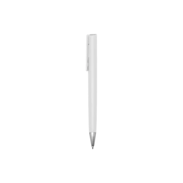 Bolígrafo Perso de cuerpo plástico de color con clip pulsador y punta plata, tinta negra, para personalizar con logotipo de empresa
