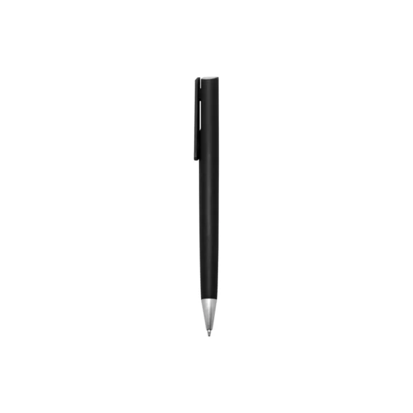 Bolígrafo Perso de cuerpo plástico de color con clip pulsador y punta plata, tinta negra, para personalizar con logotipo de empresa