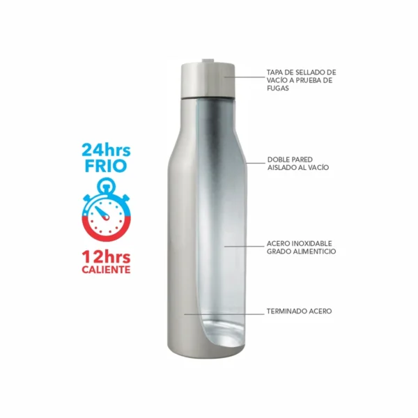 Link botella térmica de acero inoxidable doble pared 500 ml con logotipo empresarial grabado