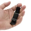 Llavero destapador OPENER de aluminio con correa de poliéster negro y acabado brillante, personalizable con logo empresarial