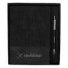 Set ejecutivo SENSE con bolígrafo de aluminio y libreta de poliuretano en caja de regalo negro mate