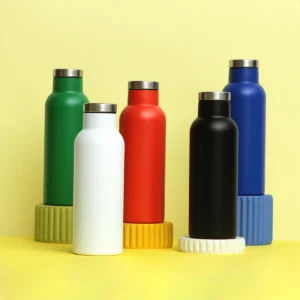 Botella Murzuk de acero inoxidable con tapa de rosca y cuerpo de doble pared, capacidad 500 ml